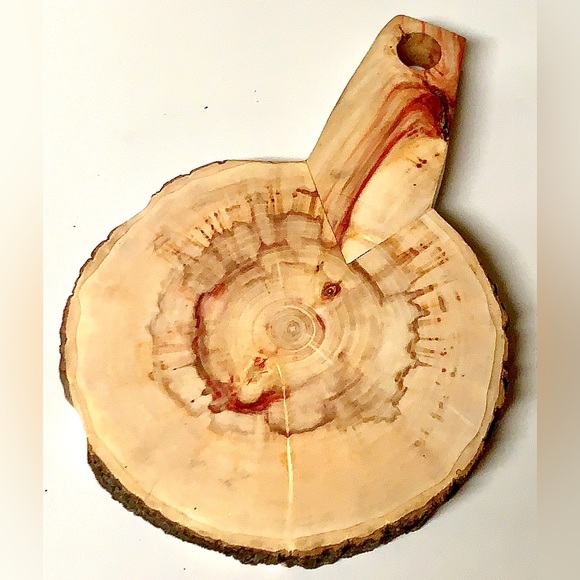 Raw Edge Live Wood Hand Crafted FLAMING BOX ELDER Handled Hot Pot Pad - Picture 8 of 14